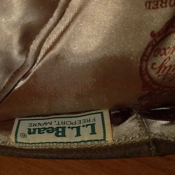 Vtg L.L. Bean Suede Genuine Leather Hand Tailored Newspaper Boy HatL